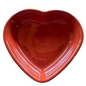 Fiestaware medium heart shaped bowl in paprika (retired color 2010-2016)